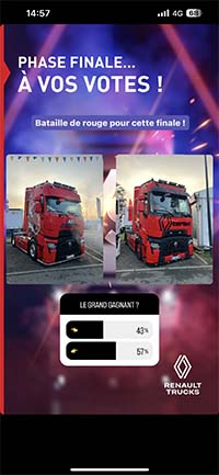 La battle de rouge : Le Mans 2023 Instagram Renault Trucks