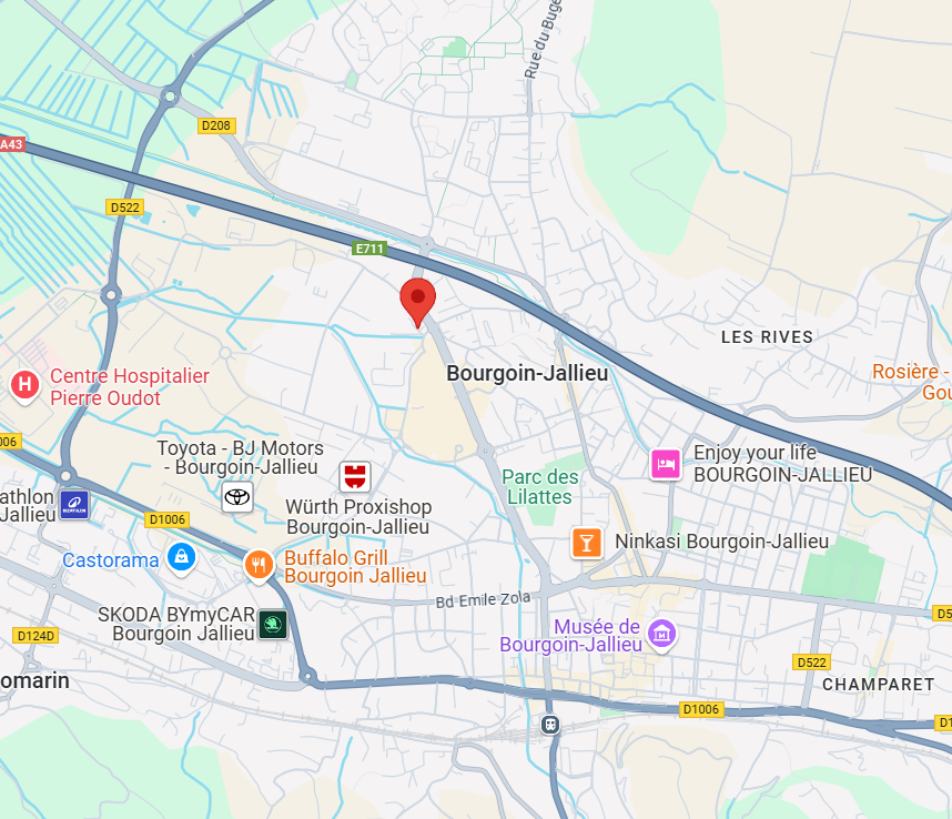 Google maps Bourgoin-Jqllieu