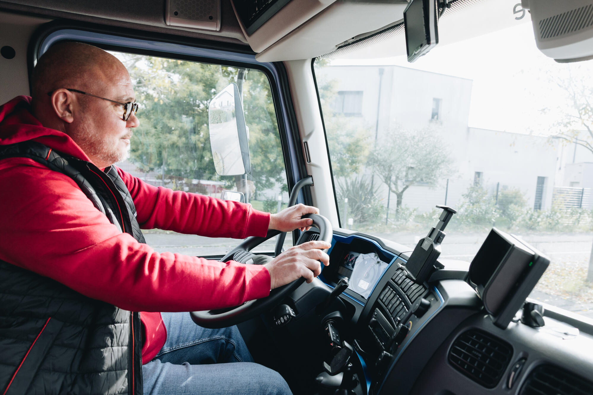 Driver in a Renault Trucks E-TECH D